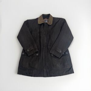 London Fog Men’s Black Zip Coat XL Reg w/ Removable Liner & Nubuck Collar